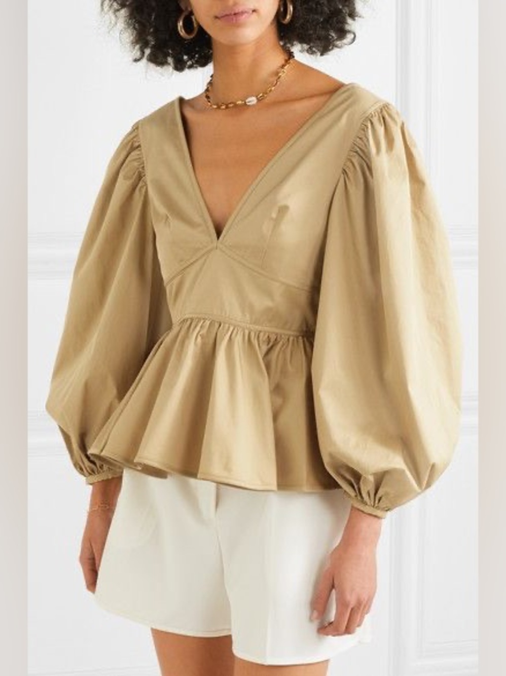 Luna Puff Sleeve Peplum Top Size 0